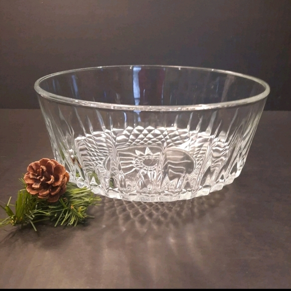 Vintage Arcoroc France Diamant Salad Serving Bowl ~ Tempered Clear Glass ~ 8" - Picture 1 of 6